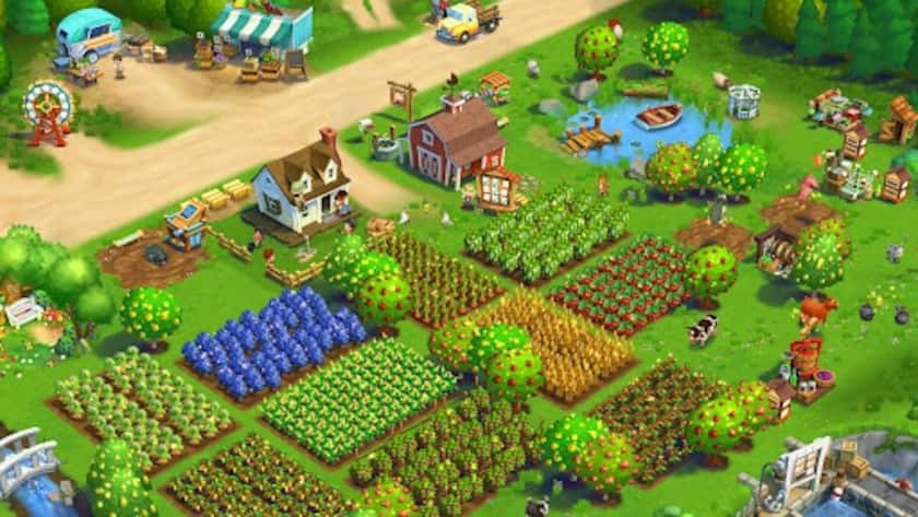 Blick auf das Spiel Farmville.