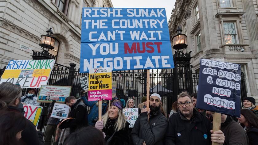 Das britische Gesundheitspersonal streikte bereits im Januar.