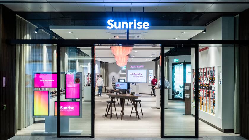 A shop of the telecommunications provider Sunrise Communications in Glattbrugg, Canton of Zurich, Switzerland, on February 19, 2019. (KEYSTONE/Ennio Leanza)Ein Shop des Telekommunikationsunternehmens Sunrise Communications, aufgenommen am Montag, 19. Februar 2019, in Glattbrugg. (KEYSTONE/Ennio Leanza)