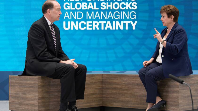 Ihr Einfluss schwindet in einer gespaltenen Welt: Weltbank-Chef David Malpass und Kristalina Georgieva, Chefin des Internationalen Währungsfonds