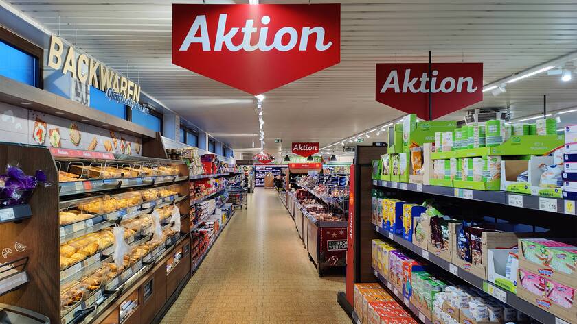 Discounter in Deutschland: Die Preise für Lebensmittel entspannten sich leicht.