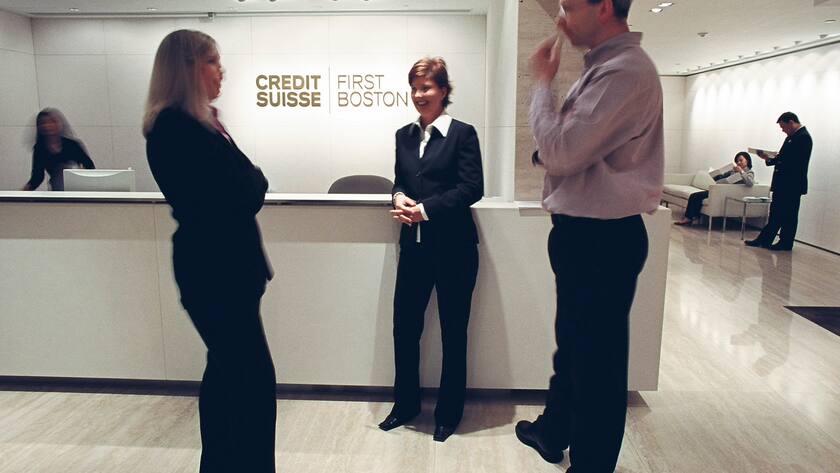 Angestellte der historischen Credit Suisse First Boston CSFB: Kommt der Name bald zurück?