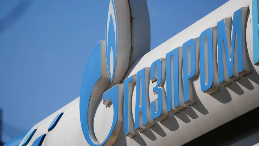 220428 -- MOSCOW, April 28, 2022 -- The logo of Russia s energy giant Gazprom is seen at a petrol station in Moscow, Russia, on April 28, 2022. The Russian gas supplier Gazprom announced earlier Wednesday that it was fully stopping its gas deliveries to Poland and Bulgaria. Photo by /Xinhua RUSSIA-POLAND-BULGARIA-NATURAL GAS-SUPPLY-HALT AlexanderxZemlianichenkoxJr PUBLICATIONxNOTxINxCHN