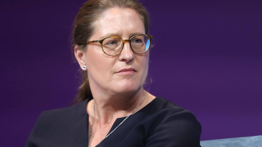 Berlin, Deutschland, 19.06.2023: Susanne Wiegand, CEO, Renk Group. Treffen zum Tag der Industrie Veranstaltet wird die sogenannte Zukunftskonferenz des BDI mit Impulsen aus Wirtschaft, Politik, Wissenschaft und Gesellschaft in der Verti Music Hall.