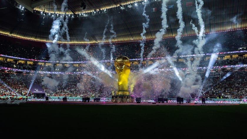 Show im WM-Stadion in Katar.