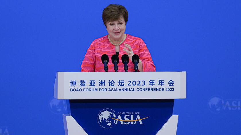 230330 -- BOAO, March 30, 2023 -- Managing Director of the International Monetary Fund IMF Kristalina Georgieva delivers a speech at the opening ceremony of the Boao Forum for Asia Annual Conference 2023 in Boao, south China s Hainan Province, March 30, 2023. CHINA-HAINAN-BOAO-BFA-ANNUAL CONFERENCE-OPENING CN PuxXiaoxu PUBLICATIONxNOTxINxCHN