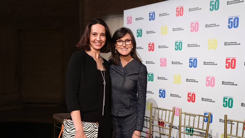 NEW YORK, NY - DECEMBER 10: (L) Sarah Friar and Cathie Wood attend "The Bloomberg 50" Celebration at Cipriani 25 Broadway on December 10, 2018 in New York City. (Photo by Cindy Ord/Getty Images for Bloomberg Businessweek)