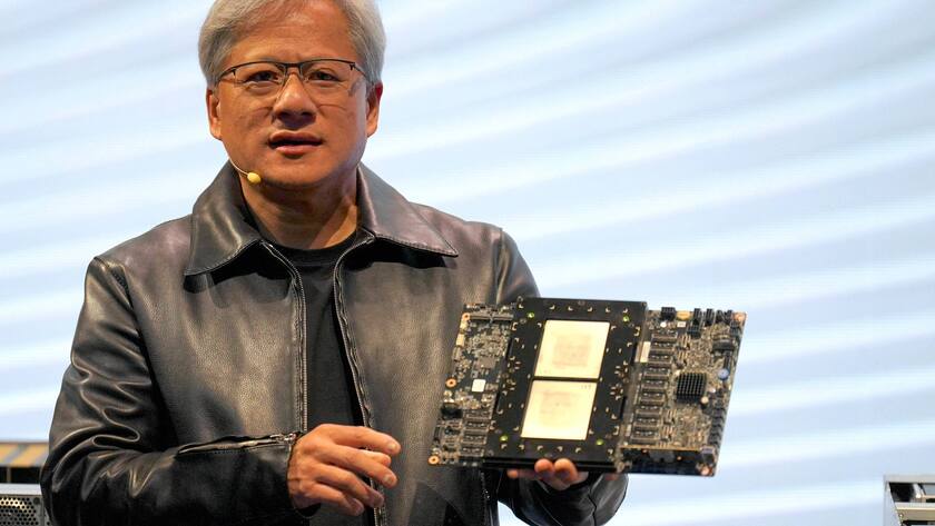 June 1, 2023, Taipei, Taiwan: Jensen Huang, President of NVIDIA holding the Grace hopper superchip CPU used for generative AI at supermicro keynote during the COMPUTEX 2023. The COMPUTEX 2023 runs from 30 May to 02 June 2023 and gathers over 1,000 exhibitors from 26 different countries with 3000 booths to display their latest products and to sign orders with foreign buyers. Taipei Taiwan - ZUMAs197 20230601_zaa_s197_100 Copyright: xWalidxBerrazegx
