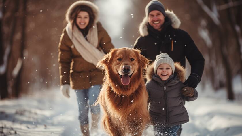 Das Haustier als Gesundheitscoach - Spaziergang mit Familie
