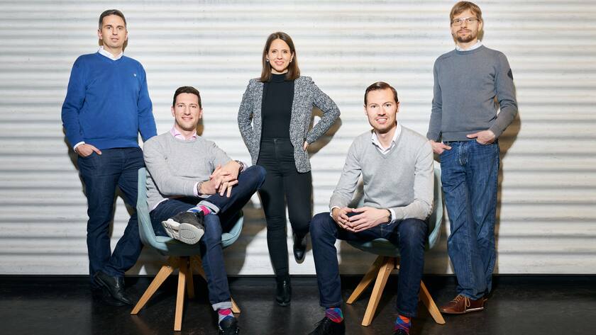 Das Team von Expense Robot / Yokoy: Inhelder, Mangelsdorf, Gabriel, Sahli, Lussi