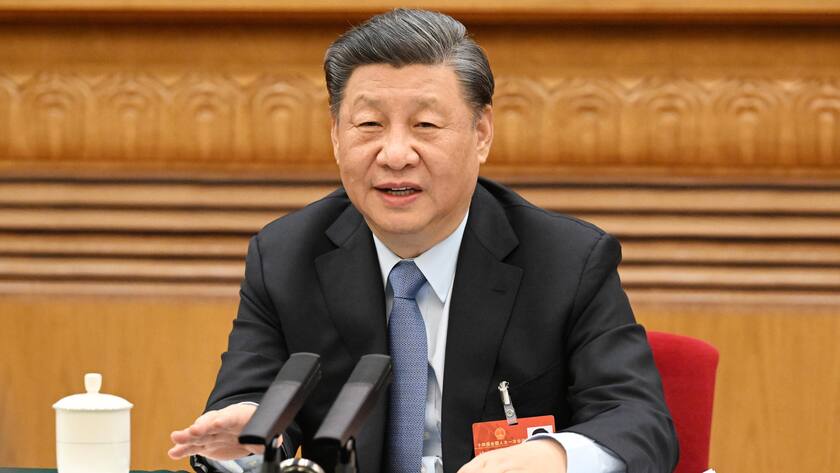 Der chinesische Präsident Xi Jinping am Nationalen Volkskongress vom 5. März 2023.