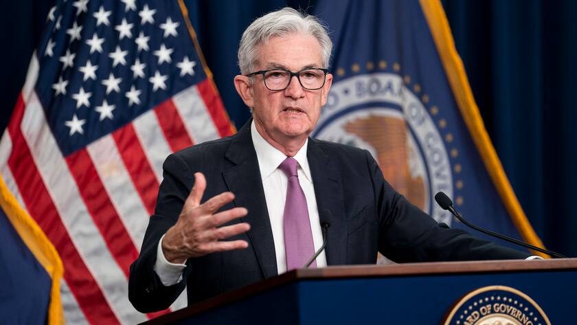 Fed-Chef Jerome Powell: Grosser Zinsschritt soll Inflation in den Griff bringen.