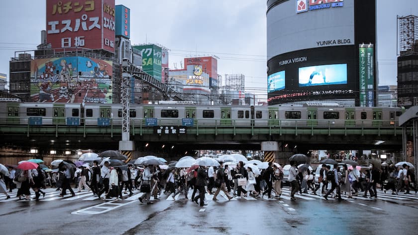 Regen in Shinjuku, Tokio