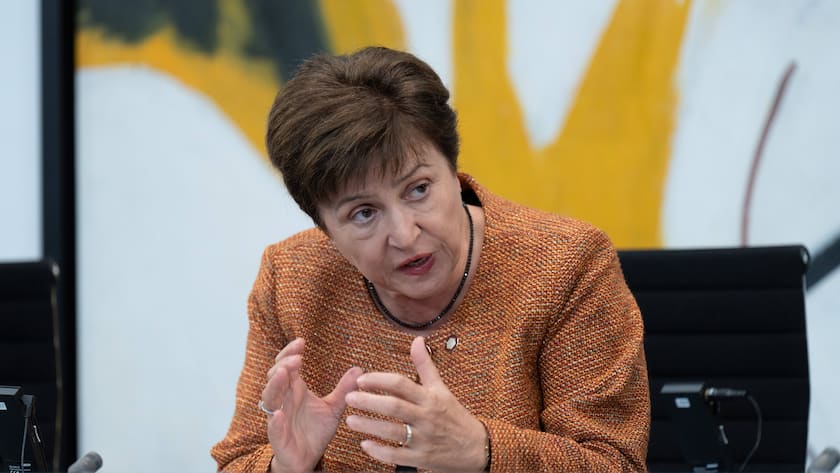 Kristalina Georgieva, Direktorin IWF Pressekonferenz mit Bundeskanzler Olaf Scholz und Vertretern der internationalen Finanz- und Wirtschaftsorganisationen Berlin Berlin GER *** Kristalina Georgieva, IMF Director Press conference with German Chancellor Olaf Scholz and representatives of international financial and economic organizations Berlin Berlin GER