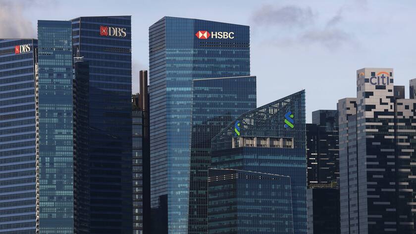 Baut zurzeit ihr Asiengeschäft auf: Das Gebäude der Bank HSBC in Singapur.