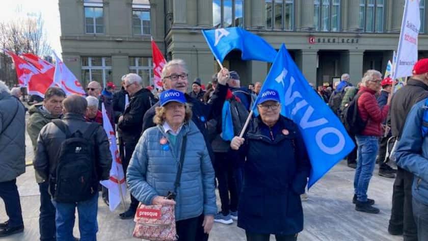 Im Februar demonstrierte Avivo in Bern erfolgreich für eine 13. AHV-Rente.
