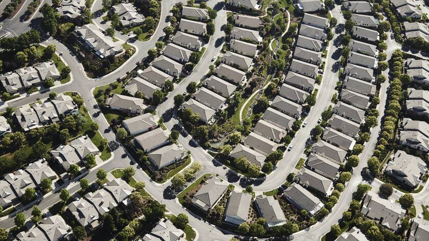 USA, California, aerial view of aerial view of suburbs PUBLICATIONxINxGERxSUIxAUTxHUNxONLY BCDF00256USA California Aerial View of Aerial View of suburbs PUBLICATIONxINxGERxSUIxAUTxHUNxONLY BCDF00256