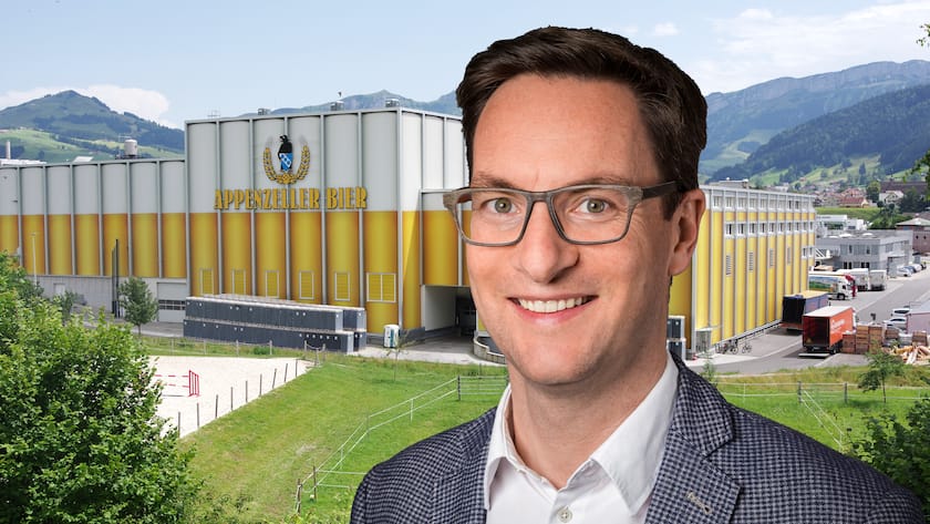 Der Chef und seine Brauerei: Aurèle Meyer, Geschäftsführer der Brauerei Locher (Montage)