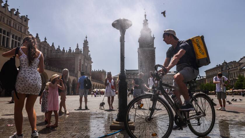 Kurier des spanischen Lieferdienstes Glovo in Polen.