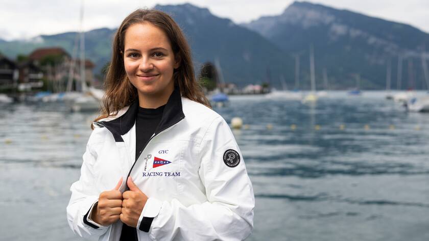31.08.2022; Spiez; Portrait Anja von Allmen; Portrait von Anja von Allmen in der Badi Spiez. © Valeriano Di Domenico