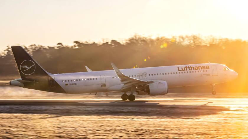 A321neo der Lufthansa beim Start