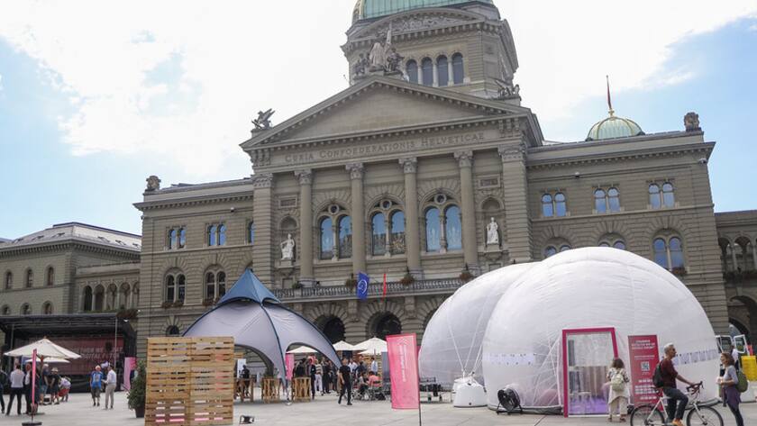 Die Schweizer Digitaltage 2022 starteten am Montag, 5. September 2022, auf dem Bundesplatz in Bern.