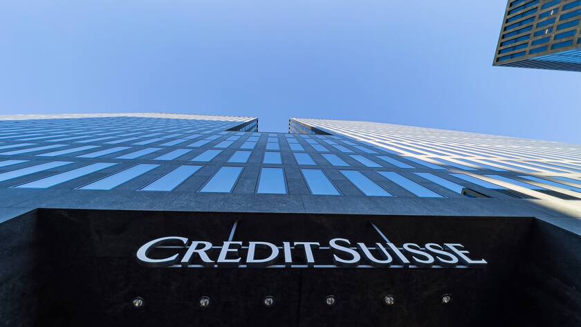 Das Credit Suisse Gebäude im sogenannte WTC in Zürich-Oerlikon.