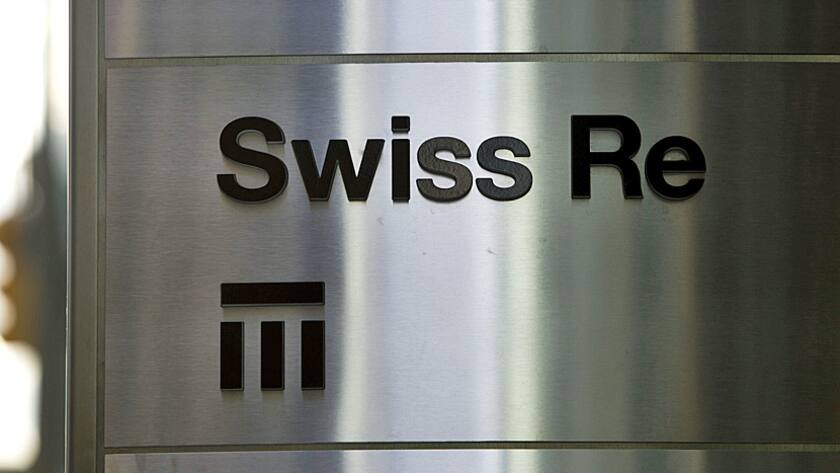 Türschild von Swiss Re bei der Niederlassung in Toronto, Kanada (29.8.2011).