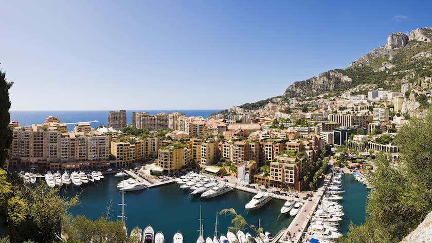 Luftaufnahme von Monaco, Blick auf den Hafen