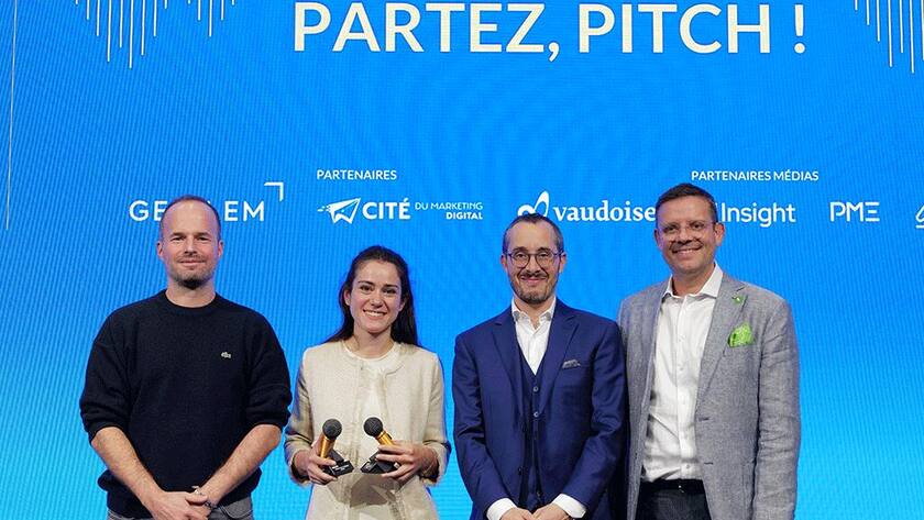 Kann sich über profunde Unterstützung freuen: Die Neurowissenschaftlerin und Preisträgerin Claudia Bigoni (2.v.l.).