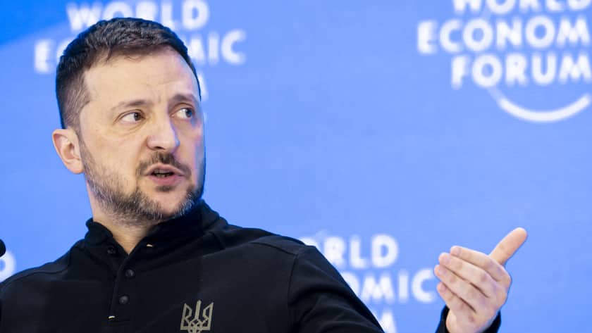 Wolodymyr Selenskyi wird nach 2025 (Bild) auch in diesem Jahr am WEF in Davos teilnehmen. (Archivbild)
