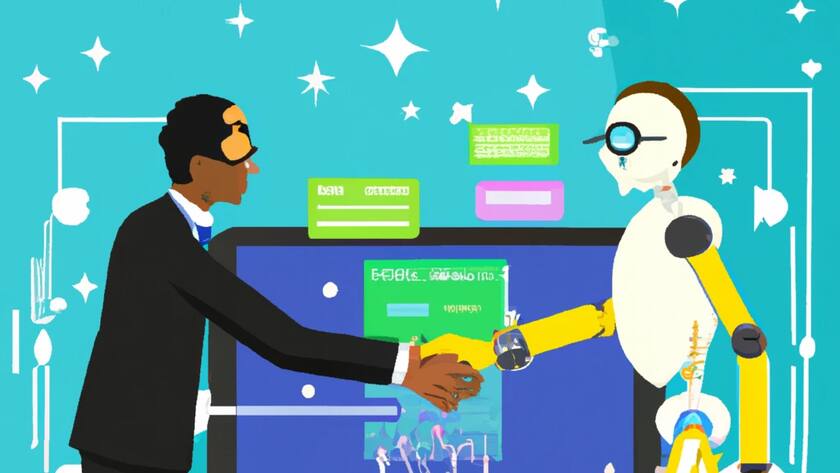 KI-Illustration Allianz Mensch und Maschine