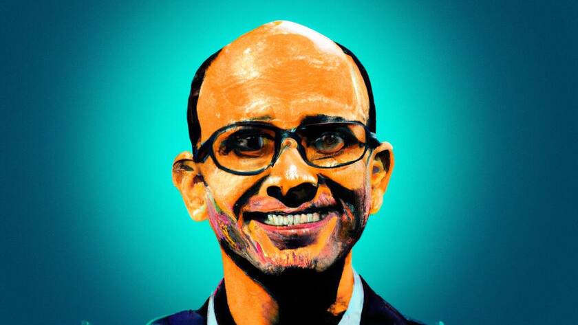 Porträt von Microsoft-CEO Satya Nadella, erstellt von der KI-Anwendung Dall-E.