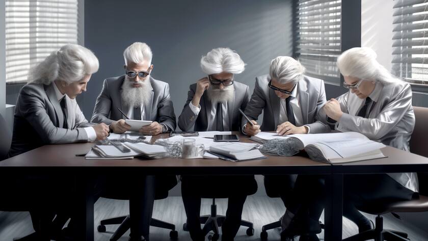 Von KI illustriertes Bild zum Thema Boomer-Paradox