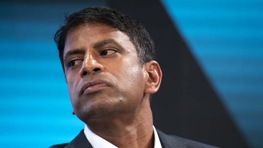 Vasant Narasimhan, Chief Executive Officer, Novartis, Switzerland, pictured during a plenary session in the Congress Hall of the 49th annual meeting of the World Economic Forum, WEF, in Davos, Switzerland, Tuesday, January 22, 2019. The meeting brings together entrepreneurs, scientists, corporate and political leaders in Davos under the topic “Globalization 4.0” from 22 - 25 January 2019. (KEYSTONE/Gian Ehrenzeller)