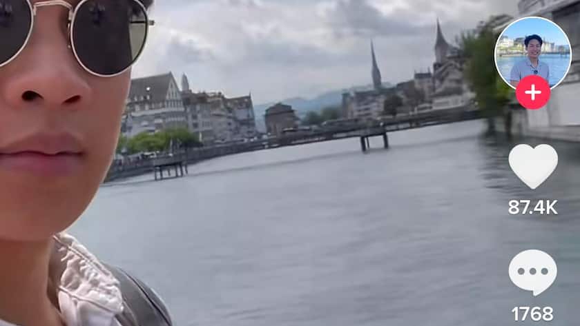 Praktikant auf dem Weg zur Arbeit bei Google in Zürich