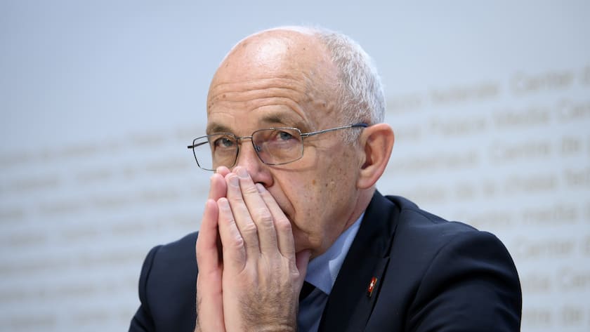 Bundesrat Ueli Maurer während einer Medienkonferenz des Bundesrates