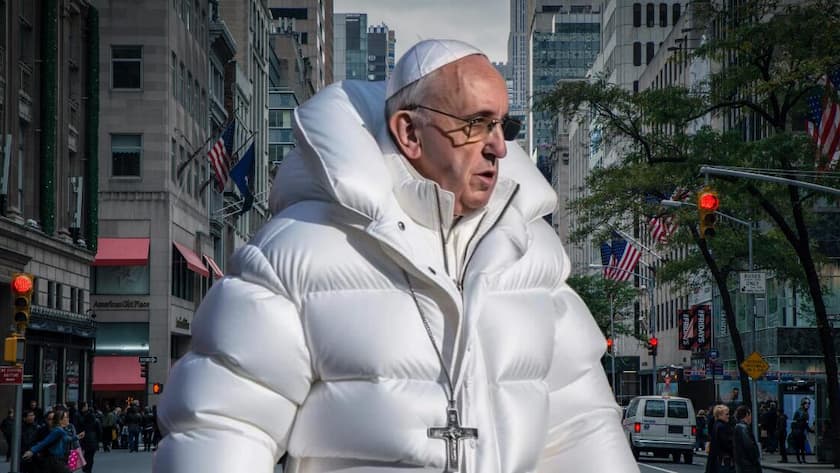 Dieses Bild ist nicht echt, obwohl es danach aussieht: Der Balenciaga-Papst wurde von einer künstlichen Intelligenz geschaffen