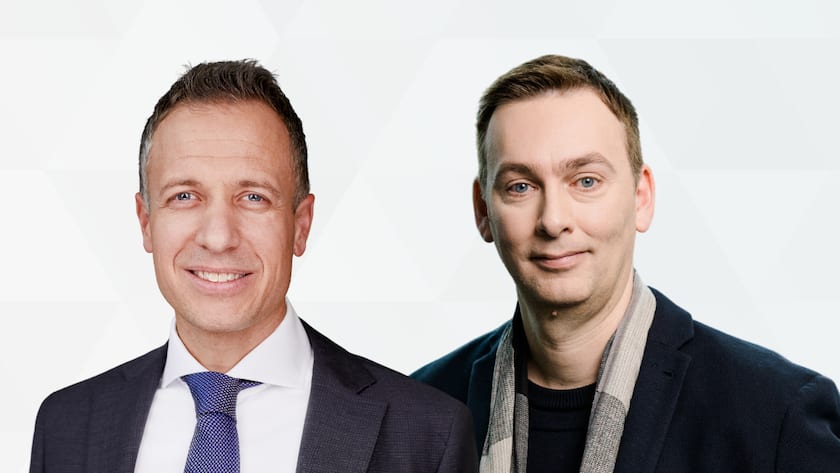 v.l.: Claudio Stadelmann, Partner, Insurance, BearingPoint & Michael Blank Chief Financial Officer, Liechtenstein Life Assurance