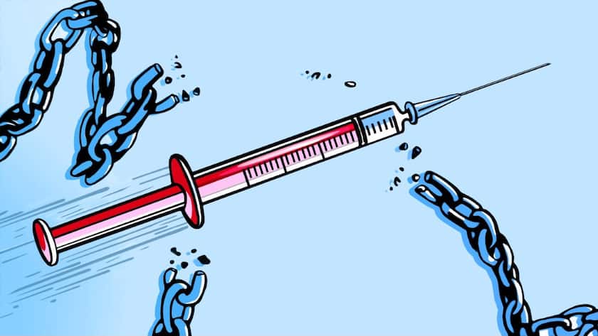 Zeichnung einer Spritze