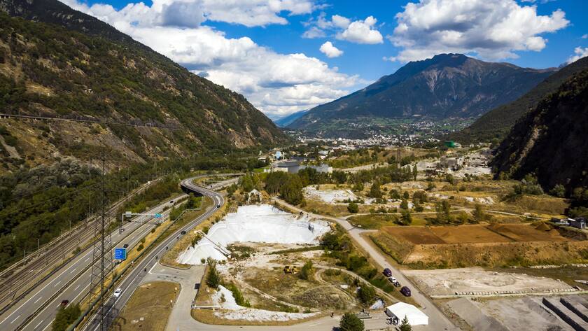 Lonza Deponie Gamsenried aus Vogelperspektive.