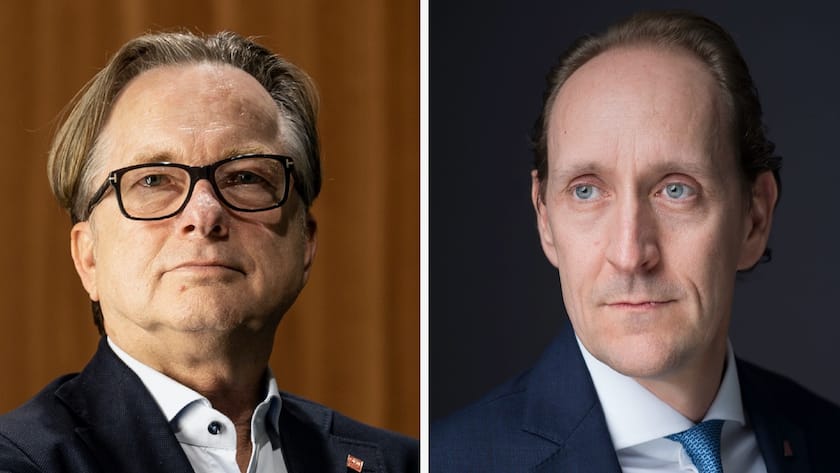 Dieter Zümpel, links, Chef von Kuoni, gegen Dieter Vranckx, Chef der Swiss