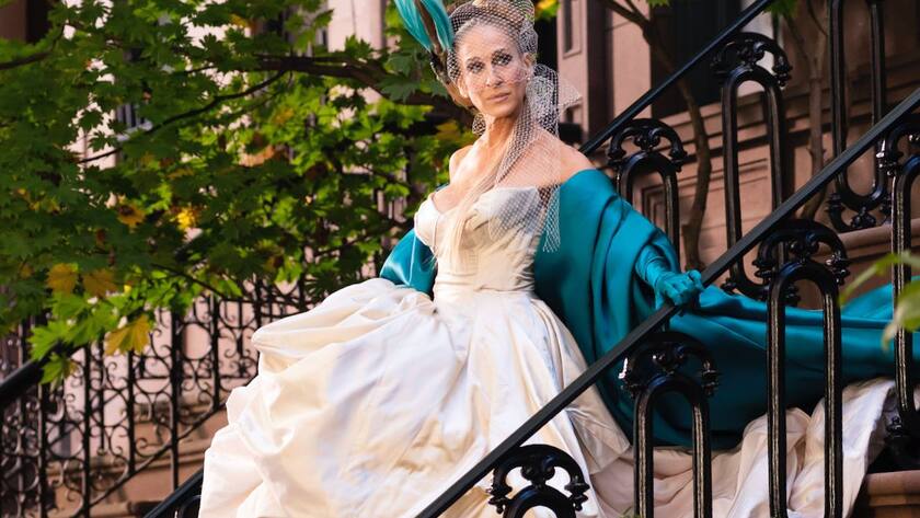 Sarah Jessica Parker bei den Dreharbeiten zur HBO Max TV-Serie And Just Like That.... , der Nachfolgeserie zu Sex and the City in Greenwich Village. New York, 03.11.2022 *** Sarah Jessica Parker filming the HBO Max TV series And Just Like That , the follow-up series to Sex and the City in Greenwich Village New York, 03 11 2022. Foto:xB.xHinex/xFuturexImage