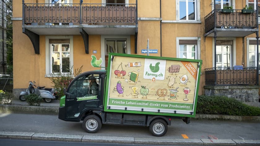 Farmy Lieferwagen unterwegs zu Kunden. 2024 soll Gewinn gemacht werden.