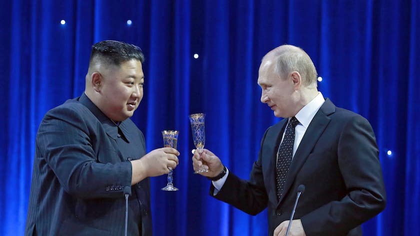 Kim Jong Un und Wladimir Putin bei einem früheren Treffen in Wladiwostok (2019).