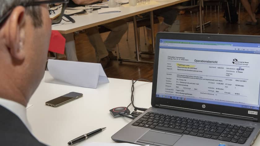 Lukas Engelberger, Regierungsrat Basel-Stadt und Vorsteher des Gesundheitsdepartement, präsentiert anlässlicher einer Medienkonferenz am Mittwoch, 15. August 2018, das neue elektronischen Patientendossier EPD.