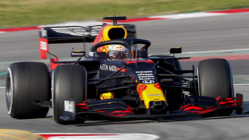 Max Verstappen of Aston Martin Red Bull Racing drives during a Formula One pre-season testing session at the Barcelona Catalunya racetrack in Montmelo, outside Barcelona, Spain, Wednesday, Feb. 19, 2020. (AP Photo/Joan Monfort)
