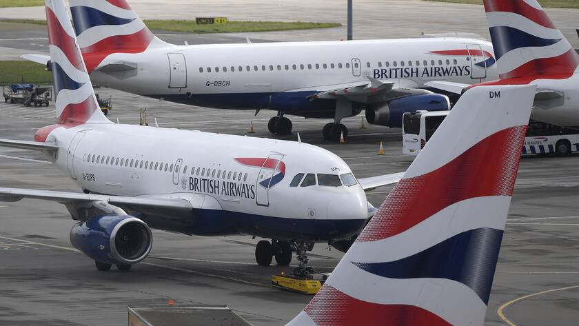 epa08293891 British Airways passenger aircraft at Heathrow Airport Terminal Five in London, Britain, 14 March 2020. The future of British Airways and other airlines is under threat as global travel is significantly down due to the Coronavirus. The International Air Transport Association (IATA) on 13 March said losses of global airliners will likely exceed its earlier estimate of 113 billion US dollars. EPA/ANDY RAIN