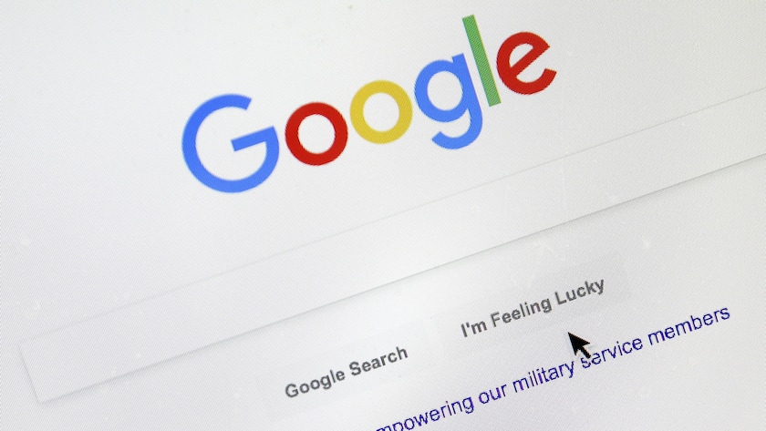 FILE - In this Tuesday, Aug. 28, 2018, file photo, a cursor moves over Google's search engine page, in Portland, Ore. Monopoly or not, small business ownersâÄ™ biggest complaint about Google is that its advertising policies favor companies with big marketing budgets. (AP Photo/Don Ryan, File)