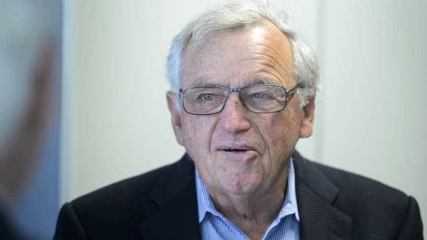 Hansjoerg Wyss founder of Swiss medtech company Synthes, billionaire, patron and President of the Wyss Center during the opening of the Biotech Campus, a research institution for biotechnology and life science, in Geneva, Switzerland, May 22, 2015. The center was created by The Ecole Polytechnique Federale de Lausanne EPFL and the University of Geneva following a donation of CHF 100 million from the Wyss Foundation. (KEYSTONE/Laurent Gillieron)